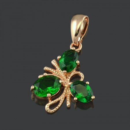 Позолоченный кулон Fallon 86200103-зеленый фото | Brulik