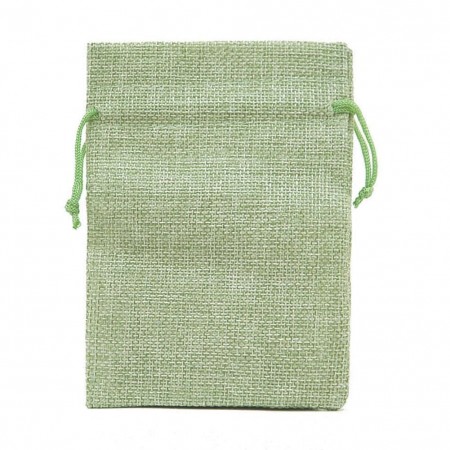 Подарочные мешочки зелёные 7*9 из мешковины  фото | Brulik