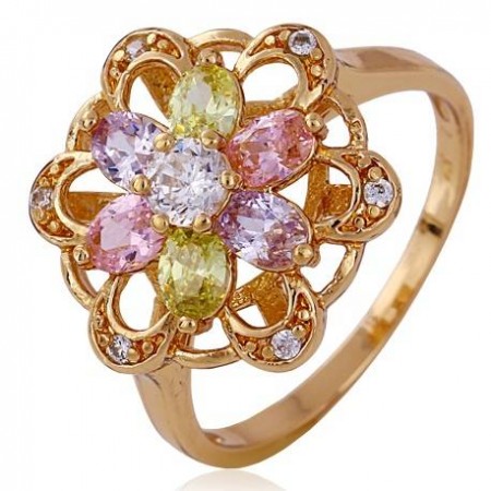 Кольцо Цветочные мотивы в позолоте 11286 фото | Brulik