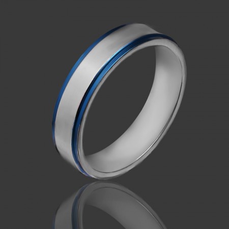 Стальное синее кольцо 154 фото | Brulik