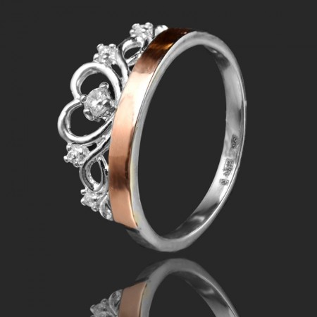 Серебряное кольцо с золотыми вставками 14 фото | Brulik