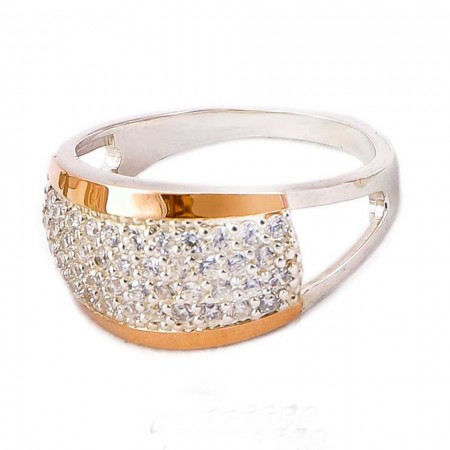 Серебряное кольцо с золотыми вставками 5 фото | Brulik