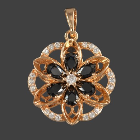 Позолоченный кулон Xuping 3731-черный фото | Brulik