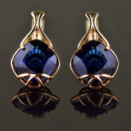 Позолоченые серьги  XP 9057-синий