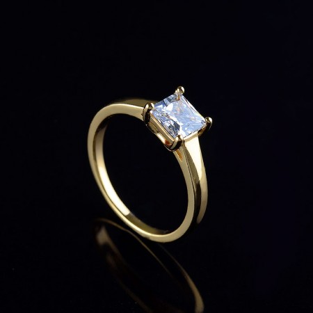 Стильное кольцо с белым фианитом 1280 фото | Brulik