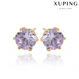 Позолоченные серьги-гвоздики Xuping 92005-фиолетовый