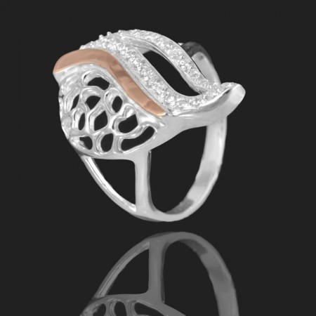 Серебряное кольцо с золотыми вставками 27 фото | Brulik