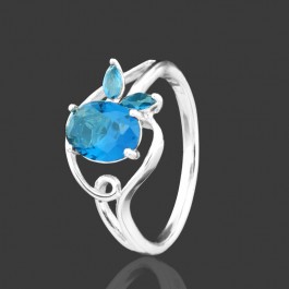 Кольцо  Xuping 10695-голубой фианит