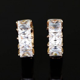 Эффектные серьги-колечки с фианитами ХР 10-2022 - белый