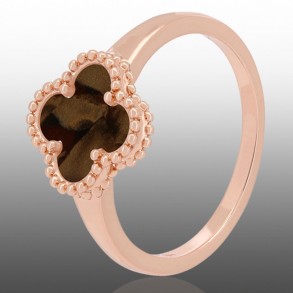 Позолочена каблучка у стилі Ван Кліф Fallon  83233003-коричневий перламутр фото | Brulik