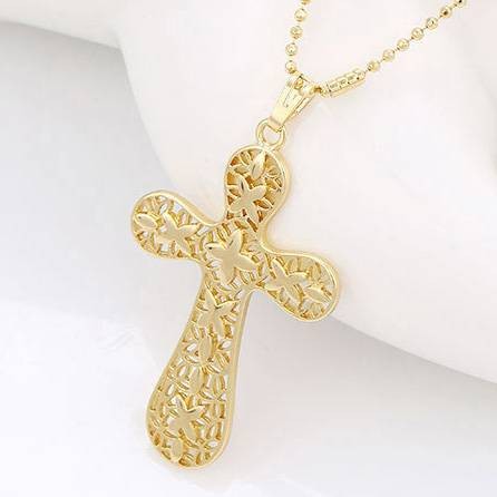 Кружевной позолоченный крестик- 32278 фото | Brulik