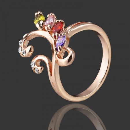 Позолоченное кольцо  Fallon 8325506-фианиты мультиколор фото | Brulik