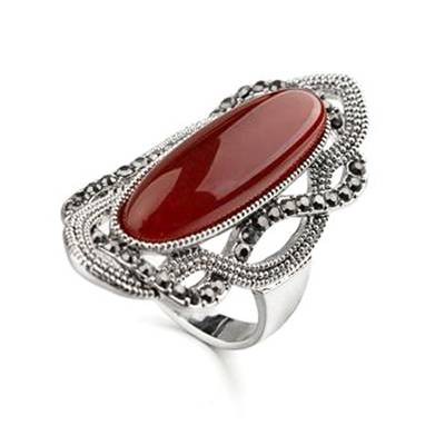 Восхитительное элитное кольцо 1509-красный-17 фото | Brulik