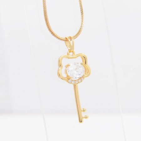 Прелестный позолоченный кулон Ключик 10-3028 фото | Brulik