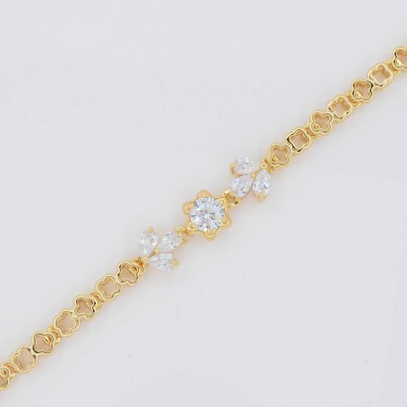 Очаровательный браслет с фианитами 18К 10-7076 фото | Brulik