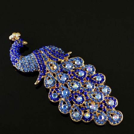 Брошь "Жар-птица" 5731 - синий фото | Brulik