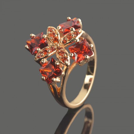 Позолоченное кольцо Fallon 83200807-красный фото | Brulik