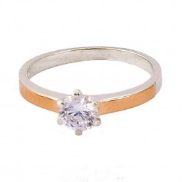 Серебряное кольцо с золотыми вставками 13