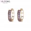 Позолочені сережки  Xuping 96413-фіолетові фіаніти фото | Brulik