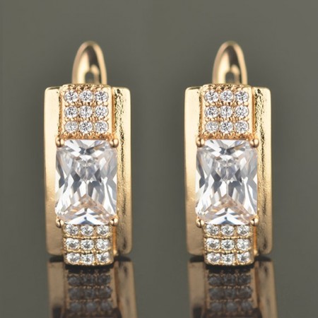 Позолоченные серьги Xuping 2797-белый фото | Brulik