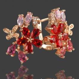 Позолоченные серьги Fallon 82200608-красный