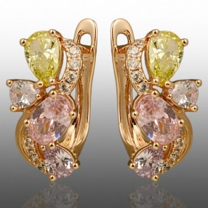 Позолочені сережки  Xuping 24763-мультиколор світлий фото | Brulik