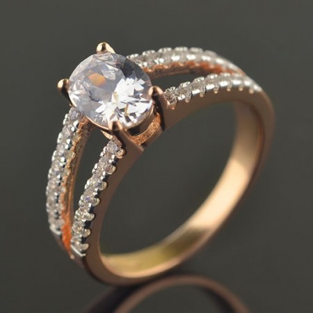 Позолоченное кольцо Fallon 93200932-белый фото | Brulik