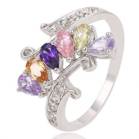 Блестящее колечко Xuping 13676-мультиколор фото | Brulik