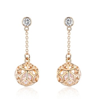 Позолоченные серьги Italina 13488-белый фото | Brulik