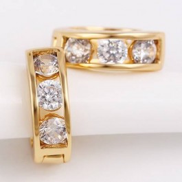Нежные серьги с фианитами 18К 90937