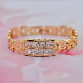 Позолоченный браслет с фианитами ХР 10-7430-белый