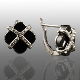 Сережки кераміка Xuping 23287-чорний