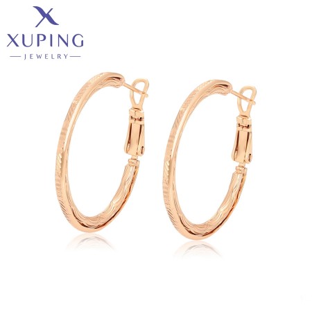 Позолочені сережки кільця Xuping X001000291 фото | Brulik