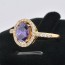 Совершенное элитное кольцо с фианитами 10-1152-фиолетовый фото | Brulik