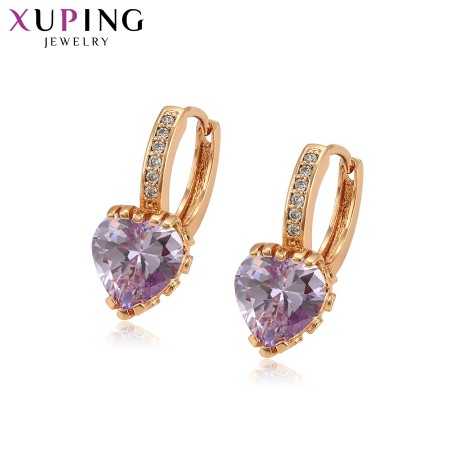 Позолоченные серьги Xuping 93825-лиловый фото | Brulik