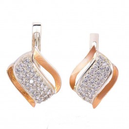 Серебряные серьги с золотыми вставками 4