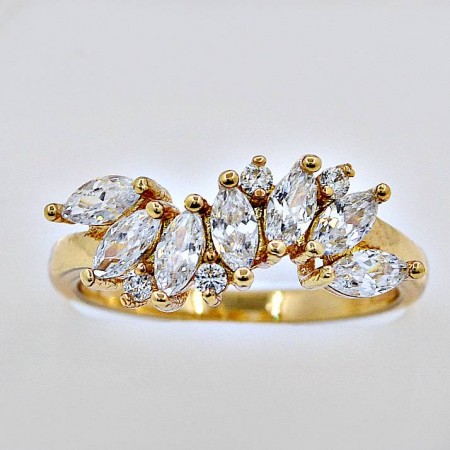 Праздничное кольцо с фианитами Xuping 11590-белый фото | Brulik