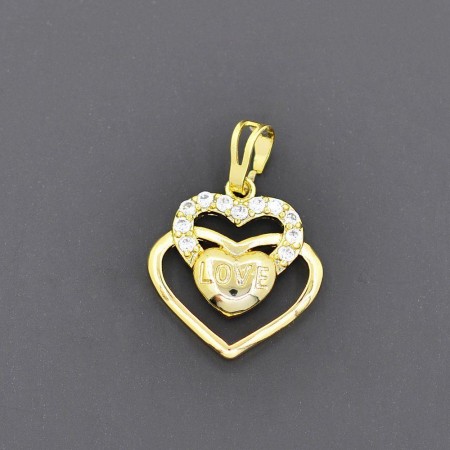 Позолоченный кулон с фианитами Xuping 3020-белый фото | Brulik