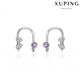 Серьги каффы Xuping 94684-фиолетовые фианиты