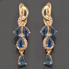 Позолоченные серьги  XP 9287-синий