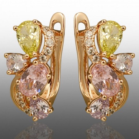 Позолочені сережки  Xuping 24763-мультиколор світлий фото | Brulik