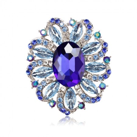 Прекрасная брошь 0154-синий фото | Brulik