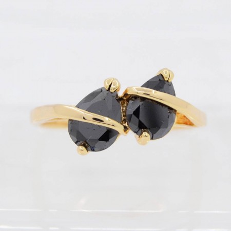 Прекрасное кольцо с фианитами ХР 10-1041-черный фото | Brulik