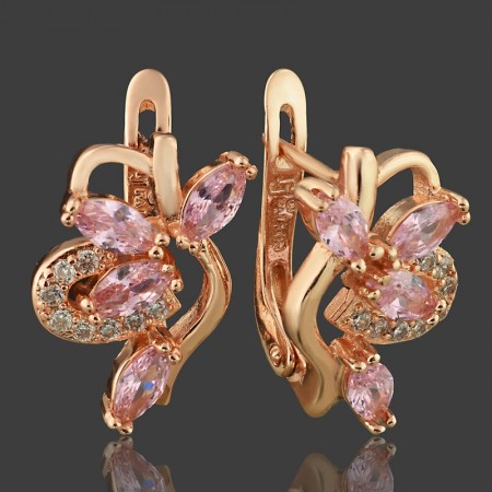 Позолоченные серьги Fallon 82200363-розовый фото | Brulik