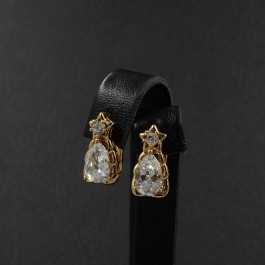 Позолоченные сережки с фианитами XP 2239