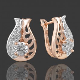 Позолоченные серьги с фианитами Fallon 9225253-белый