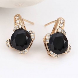 Шикарные ювелирные серьги-гвоздики 91928- черный