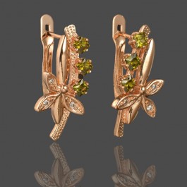 Позолоченные серьги Fallon 8225500-зеленый