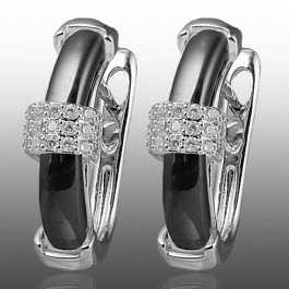 Сережки керамічні Xuping 24055-чорний