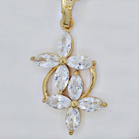 Кулон "Two Flowers" 31113-белый фото | Brulik